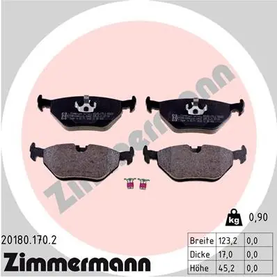 Bestseller Zestaw klocków hamulcowych, hamulce tarczowe ZIMMERMANN 20180.170.2