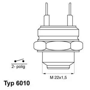 Przełącznik termiczny, wentylator chłodnicy BORGWARNER (WAHLER) 6010.92D Rabat