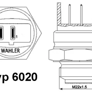 Przełącznik termiczny, wentylator chłodnicy BORGWARNER (WAHLER) 6020.95D Nowość