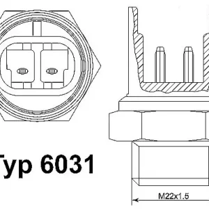 Nowość Przełącznik termiczny, wentylator chłodnicy BORGWARNER (WAHLER) 6031.100D