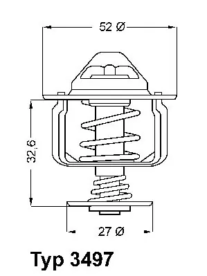 Niska cena Termostat, płyn chłodzący BORGWARNER (WAHLER) 3497.88D