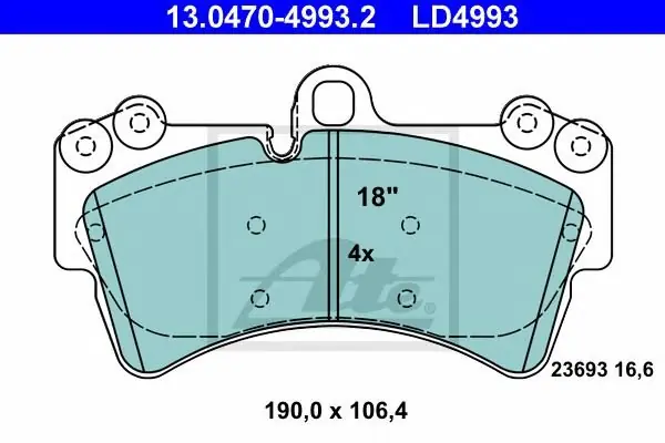 Klocki hamulcowe ATE 13.0470-4993 23693160 Wyjątkowa oferta