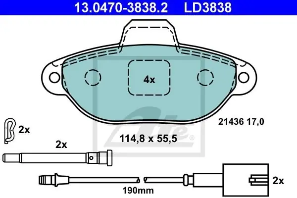 Klocki hamulcowe ATE 13.0470-3838 77364635 Hit cenowy