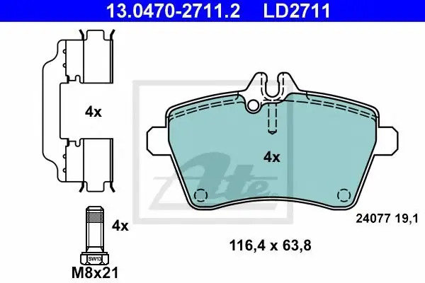 Oferta czasowa Klocki hamulcowe ATE 13.0470-2711 1694200320