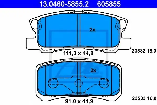 Bestseller Klocki hamulcowe ATE 13.0460-5855 23582155
