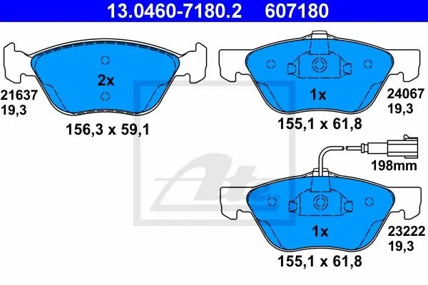 Klocki hamulcowe ATE 13.0460-7180 77362674 Oferta limitowana