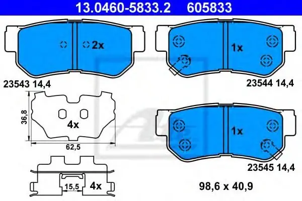 Sprawdź teraz Klocki hamulcowe ATE 13.0460-5833 583021FE00