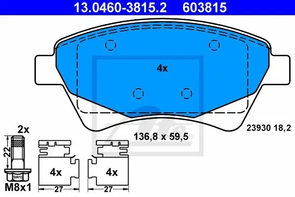 Klocki hamulcowe ATE 13.0460-3815 23930182 Najlepsza cena